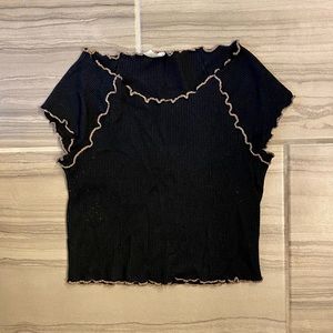 Free People Black Crop Top